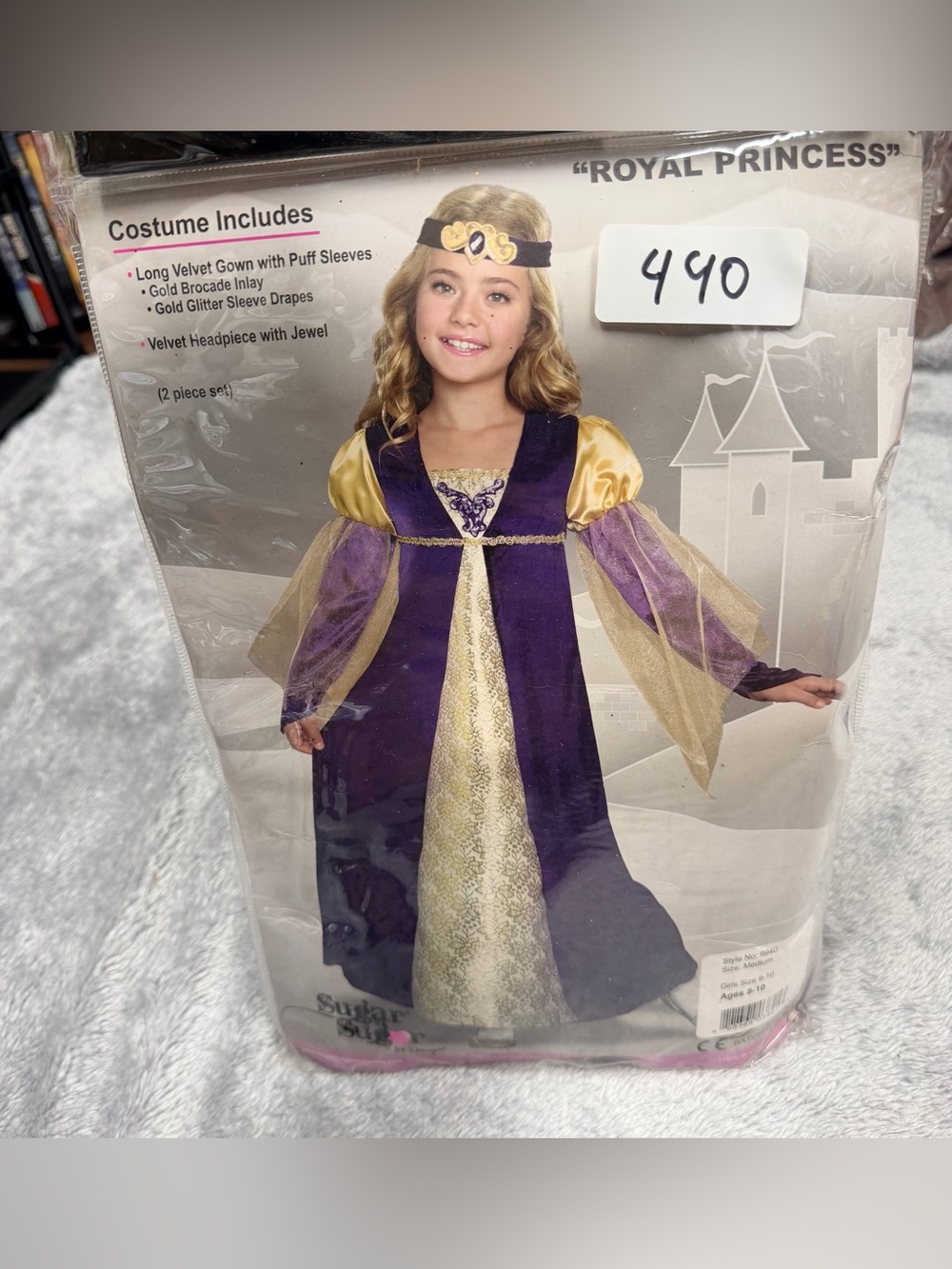 Sugar Purple and Gold Princess Gown Costume